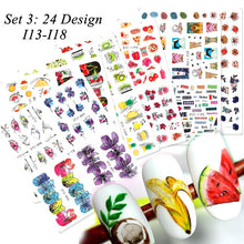 Load image into Gallery viewer, 24 Pcs Halloween Nail Art Water Sticker Set Anime Skull Bone Decals Gel Polish Slider Accessories Nail Decorations LASTZ731-755
