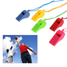 Load image into Gallery viewer, 24 Pcs Color Plastic Cheer Sports Basketball Soccer Ball Fans Referee Whistle Wholesale Dropshipping

