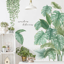 Load image into Gallery viewer, 24 styles Green Leaves Wall Stickers For Bedroom Living-room Dining Room Kitchen Kids Room DIY Vinyl Wall Decals Door Murals
