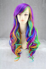 Load image into Gallery viewer, Cosplay  Wig Multi-Color Long Curly Hair Cos Rainbow Hair Cover 7 Colors Harajuku Gradient Wig

