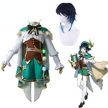 Load image into Gallery viewer, Venti Costume Game Genshin Impact Anime Cosplay Accessories Props Wig Cloak Suit Halloween Gift
