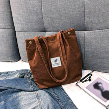 Load image into Gallery viewer, Fashion Women Corduroy Pure Color Shoulder Bag Satchel Tote Hand Bag Travel Bag
