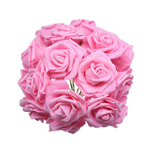 Load image into Gallery viewer, 24Pcs/lot Artificial Rose Bouquet Decorative Foam Rose Flowers Bride Bouquets for Wedding Home Party Decoration Wedding Supplies
