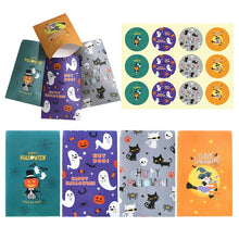 Load image into Gallery viewer, 24set Halloween Paper Candy Box Packaging Bag Pumpkin Ghost Favor Gift Box Bag Set Halloween Party Decor with Stickers Supplies
