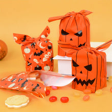 Load image into Gallery viewer, 25/50pcs Halloween Candy Bags Pumpkin Bat Snack Biscuit Gift Bag Trick or Treat Kids Favors Halloween Party Decoration Supplies
