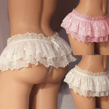 Load image into Gallery viewer, Women Lace Panties with Ruffles Sexy Underwear Thong Panties Skirt Lace Lingerie Frill Panties
