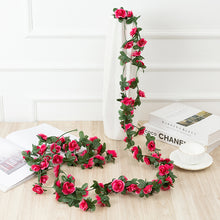 Load image into Gallery viewer, 250CM Rose Artificial Flowers Christmas Garland for Wedding Home Room Decoration Spring Autumn Garden Arch DIY Fake Plant Vine
