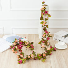 Load image into Gallery viewer, 250CM Rose Artificial Flowers Christmas Garland for Wedding Home Room Decoration Spring Autumn Garden Arch DIY Fake Plant Vine
