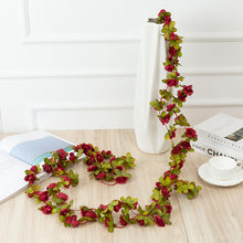 Load image into Gallery viewer, 250CM Rose Artificial Flowers Christmas Garland for Wedding Home Room Decoration Spring Autumn Garden Arch DIY Fake Plant Vine
