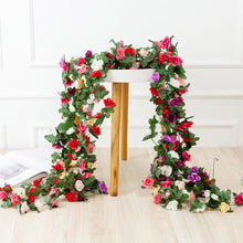 Load image into Gallery viewer, 250CM Rose Artificial Flowers Christmas Garland for Wedding Home Room Decoration Spring Autumn Garden Arch DIY Fake Plant Vine
