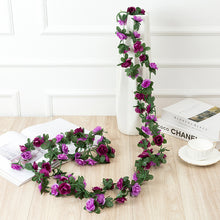 Load image into Gallery viewer, 250CM Rose Artificial Flowers Christmas Garland for Wedding Home Room Decoration Spring Autumn Garden Arch DIY Fake Plant Vine
