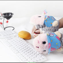 Load image into Gallery viewer, Women's Fleece-Lined Thickened Cute Student Writing Korean-Style Open-Finger Plush Half-Finger Touch Screen Gloves
