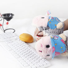 Load image into Gallery viewer, Women's Fleece-Lined Thickened Cute Student Writing Korean-Style Open-Finger Plush Half-Finger Touch Screen Gloves
