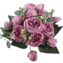 Load image into Gallery viewer, 30cm Rose Pink Silk Peony Artificial Flowers for Home Wedding Decoration indoor
