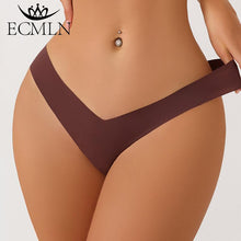 Load image into Gallery viewer, Womens Beach Deep V Bikini Skin-Friendly Seamless Panties Ultra Light Soft Briefs Sexy Low Waist Lingerie
