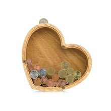 Load image into Gallery viewer, 26 Letter Wooden Piggy Bank with Name Sticker Personalized Transparent Glass Money Box for Kids Children Gift Home Decoration
