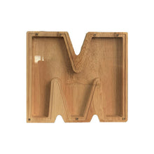Load image into Gallery viewer, 26 Letter Wooden Piggy Bank with Name Sticker Personalized Transparent Glass Money Box for Kids Children Gift Home Decoration
