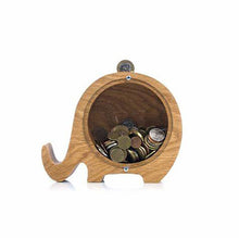 Load image into Gallery viewer, 26 Letter Wooden Piggy Bank with Name Sticker Personalized Transparent Glass Money Box for Kids Children Gift Home Decoration
