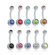 Load image into Gallery viewer, 20 Color Stainless Steel Pressure Drill Navel Stud Belly Ring Color Navel Buckle Piercing Jewelry
