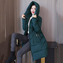 Load image into Gallery viewer, Autumn Winter Thicken Female Warm Long Parka Women Solid Color Loose Hooded Coat Jackets Outwear
