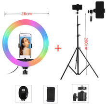 Load image into Gallery viewer, 26cm 10 inch Selfie Ring LED Light with Stand Tripod Photography studio Ring Lamps for Phone TikTok Youtube Makeup Video Vlog
