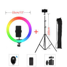 Load image into Gallery viewer, 26cm 10 inch Selfie Ring LED Light with Stand Tripod Photography studio Ring Lamps for Phone TikTok Youtube Makeup Video Vlog
