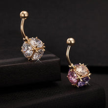 Load image into Gallery viewer, Navel Belly Bar Crystal Dangly Body Piercing Button Ring Ball

