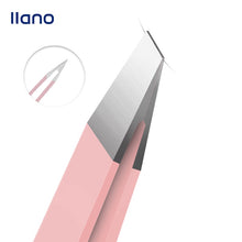 Load image into Gallery viewer, LLANO Pink Eyebrow Tweezer Hairs Puller Stainless Steel Eye Brow Clips Eyelash Removal Makeup Tools
