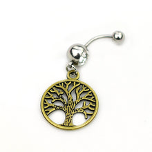 Load image into Gallery viewer, Wishing Tree Belly Ring Electroplated Bronze Belly Ring Navel Stud
