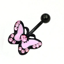 Load image into Gallery viewer, Piercing Jewelry Diamond-Embedded Fixed Butterfly Navel Ring Navel Nail Navel Ornaments
