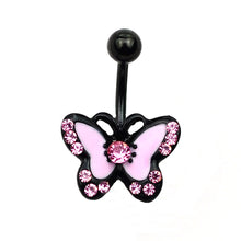 Load image into Gallery viewer, Piercing Jewelry Diamond-Embedded Fixed Butterfly Navel Ring Navel Nail Navel Ornaments
