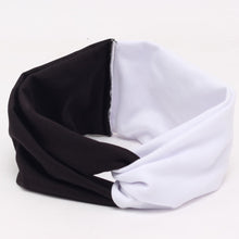 Load image into Gallery viewer, Korean Sweet Cute Contrast Color Wide Edge Headband Color Matching Elastic Ladies Cross Hair Band Headband
