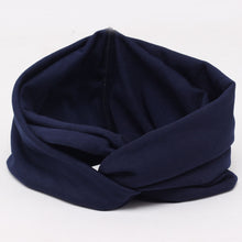 Load image into Gallery viewer, Korean Sweet Cute Contrast Color Wide Edge Headband Color Matching Elastic Ladies Cross Hair Band Headband

