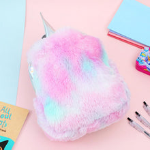 Load image into Gallery viewer, Women Girl Hit Color Backpack Student  Plush Soft Double Shoulder Travel School Bag
