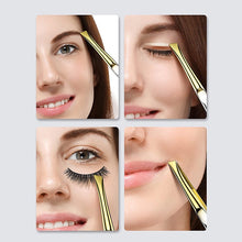 Load image into Gallery viewer, Llano 2Pcs Indirect Gold Eyebrow Tweezer Hairs Puller Stainless Steel Eye Brow Clips Eyelash Removal Makeup Tools

