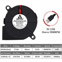 Load image into Gallery viewer, Cooling Fan  Cooling Turbine Blower Fan 50mm x 15mm Blower Cooler Fan
