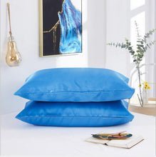 Load image into Gallery viewer, 2PCS Satin Silk Pillowcase Black White Solid Color Satin Imitated Silk Pillow Cover US Twin Queen King Size Pillowcase Dropship
