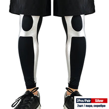 Load image into Gallery viewer, 2Pcs/Pair Sports Full Length Leg Compression Sleeves Basketball Knee Brace Protect Calf and Shin Splint Support for Men Women
