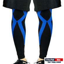 Load image into Gallery viewer, 2Pcs/Pair Sports Full Length Leg Compression Sleeves Basketball Knee Brace Protect Calf and Shin Splint Support for Men Women
