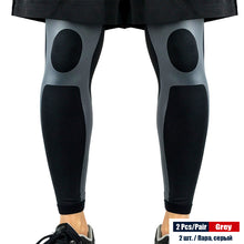 Load image into Gallery viewer, 2Pcs/Pair Sports Full Length Leg Compression Sleeves Basketball Knee Brace Protect Calf and Shin Splint Support for Men Women
