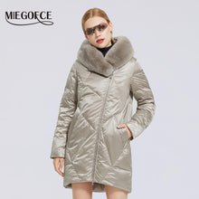 Load image into Gallery viewer, MIEGOFCE 2023 Winter New Women's Cotton Coat With Stylish Fur Collar Rex Rabbit Long Jacket Winter Women Parkas Windproof Jacket

