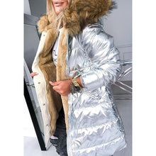 Load image into Gallery viewer, Women Winter Coat Autumn Cotton-Padded Jacket Hoodie Popular Solid Color Slim Fit Long Sleeve Warm Coat
