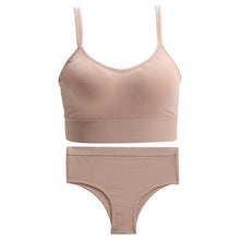 Load image into Gallery viewer, FINETOO Double Shoulder Strap Bra Set Seamless Crop Top Panties Suit Women Sexy Lingerie Female Underwear Wireless Bra Tank Top Bralette
