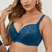 Load image into Gallery viewer, Women Plus Size Bra Sexy Lace Lingerie Wire Brassiere Unlined Cotton Bras 85D 90D 95D 100D 105D 110D

