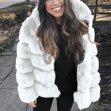 Load image into Gallery viewer, Women Ladies Fashion Faux Fur Thick Coats Mink Winter Long Sleeve Hooded Warm Jacket Outerwear
