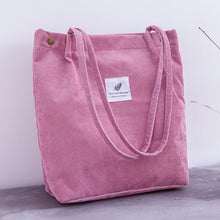 Load image into Gallery viewer, Women Corduroy Casual Shopping Cloth Bag Female Canvas Shoulder Bag Environmental Storage Handbag Reusable Foldable Eco Grocery Totes
