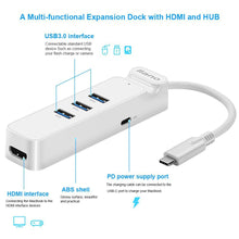 Load image into Gallery viewer, Llano Type-c to HDMI converter MackBook docking stations Type C to USB3.0 HUB PD charging function
