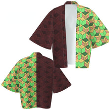 Load image into Gallery viewer, Anime Demon Slayer Kimetsu No Yaiba Tanjiro Kamado Cosplay Cape Costume Men Kimono Plus Size Jackets Halloween Party
