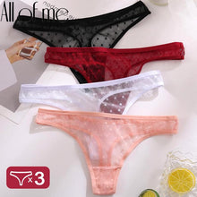 Load image into Gallery viewer, 3PCS/Set Sexy Panties Women G-String Thong Lace Underwear Pantys Low-Waist Female Underpants Mesh Perspective Briefs Lingerie
