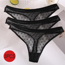 Load image into Gallery viewer, 3PCS/Set Sexy Panties Women G-String Thong Lace Underwear Pantys Low-Waist Female Underpants Mesh Perspective Briefs Lingerie
